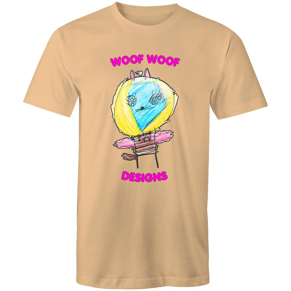 Space Ranger Cat artwork by Sikiraa on men’s as colour staple t-shirt, Tan
