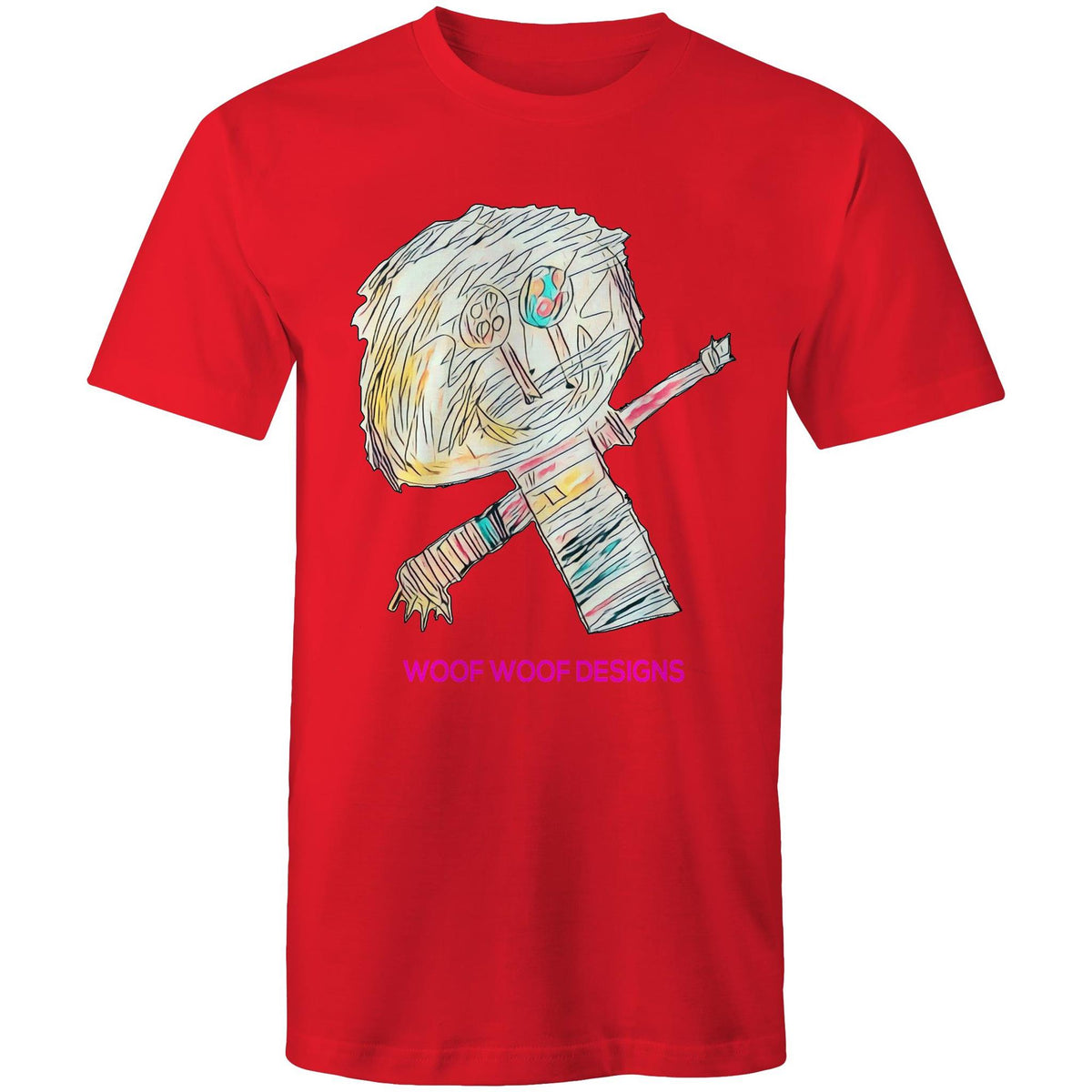 Stitchy artwork by Sikiraa on men’s as colour staple t-shirt, Red