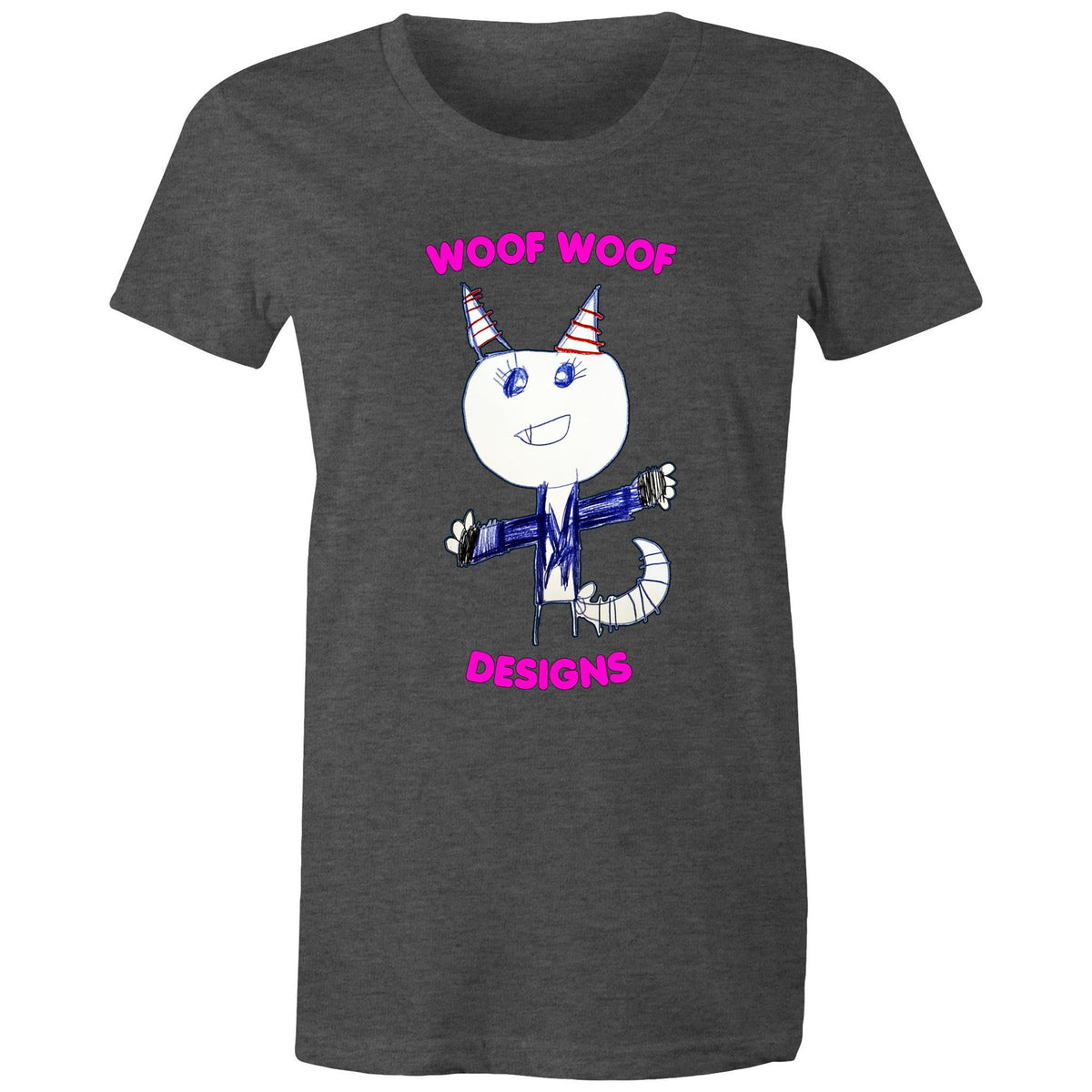 Knowy artwork by Sikiraa on women’s as colour maple tee, Asphalt Marle