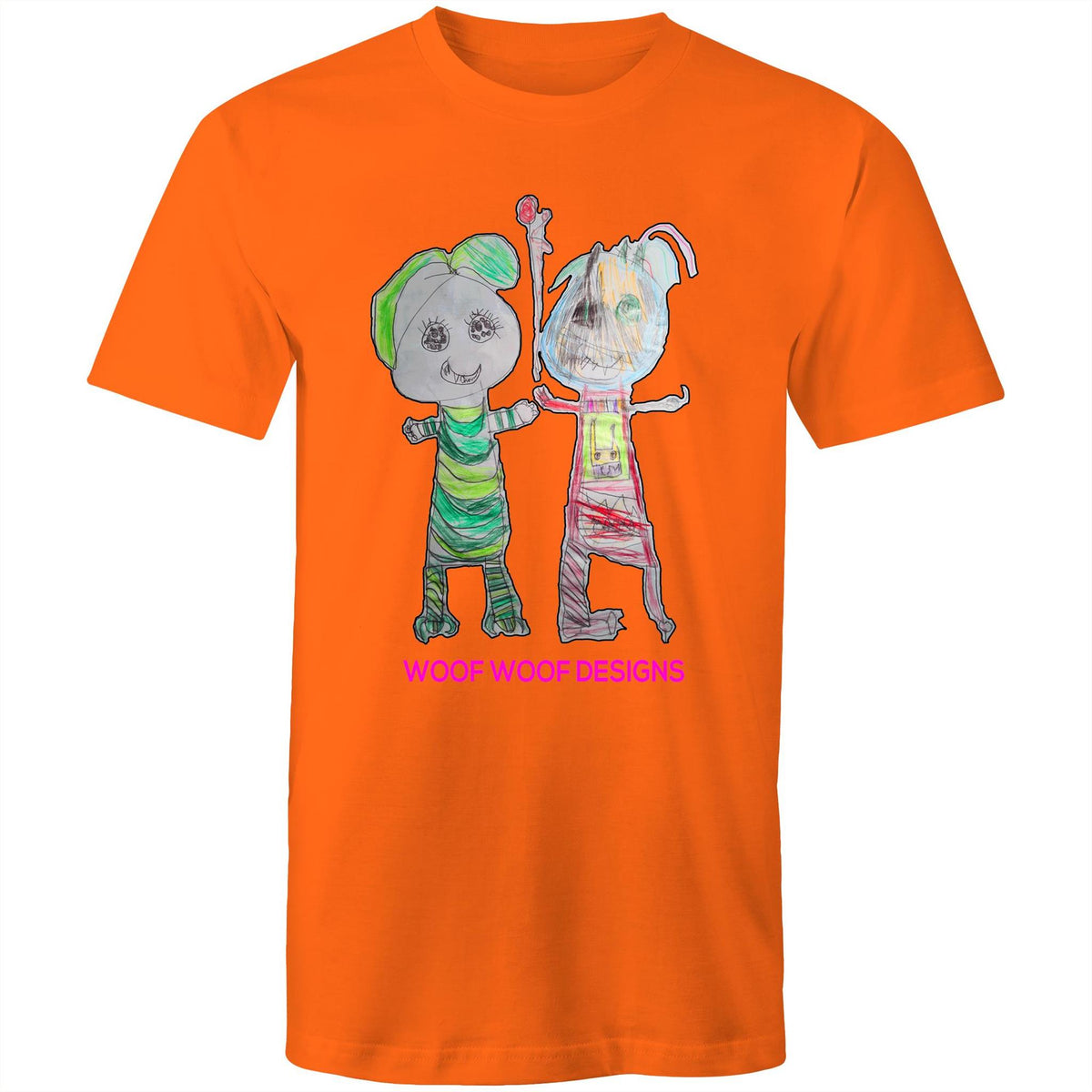 Narni & Robo artwork by Sikiraa on men’s as colour staple t-shirt, Orange