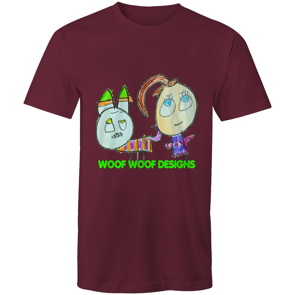 Caddy & Jade artwork by Sikiraa on men’s as colour staple t-shirt, Burgundy