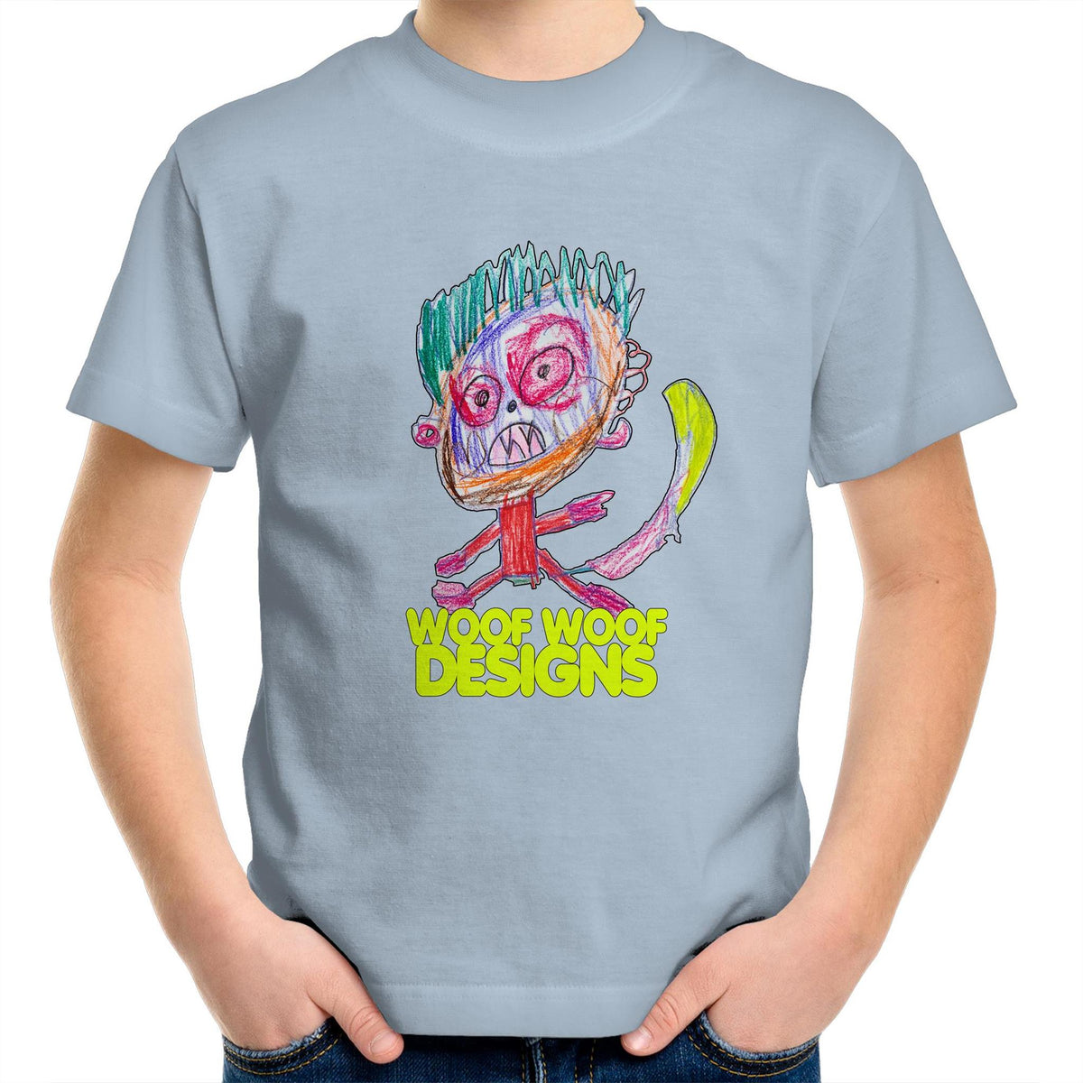 Monstro artwork by Sikiraa on sportage youth t-shirt, Sky Blue