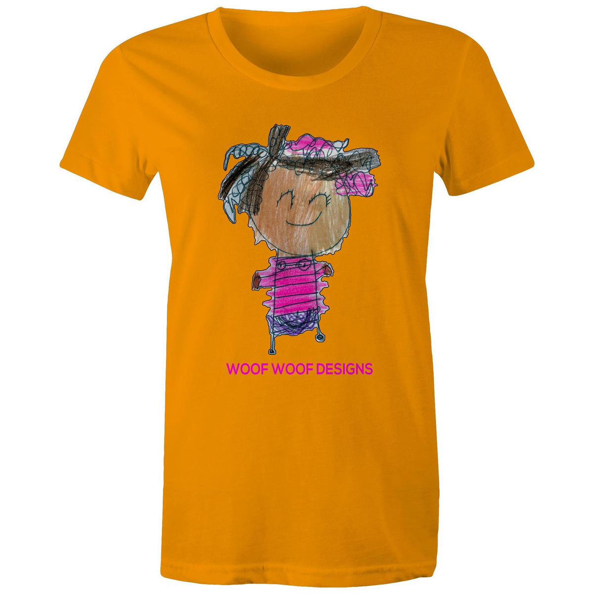 Party Siki artwork by Sikiraa on women’s as colour maple tee, Orange