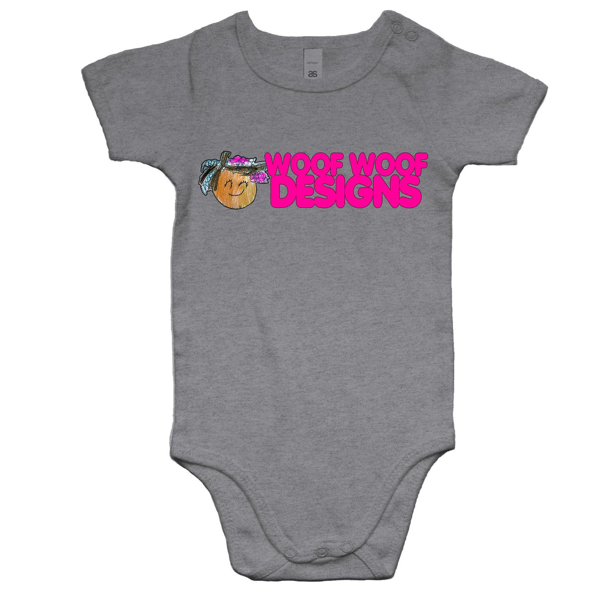 Siki Woof artwork by Sikiraa on as colour baby onesie, Grey Marle