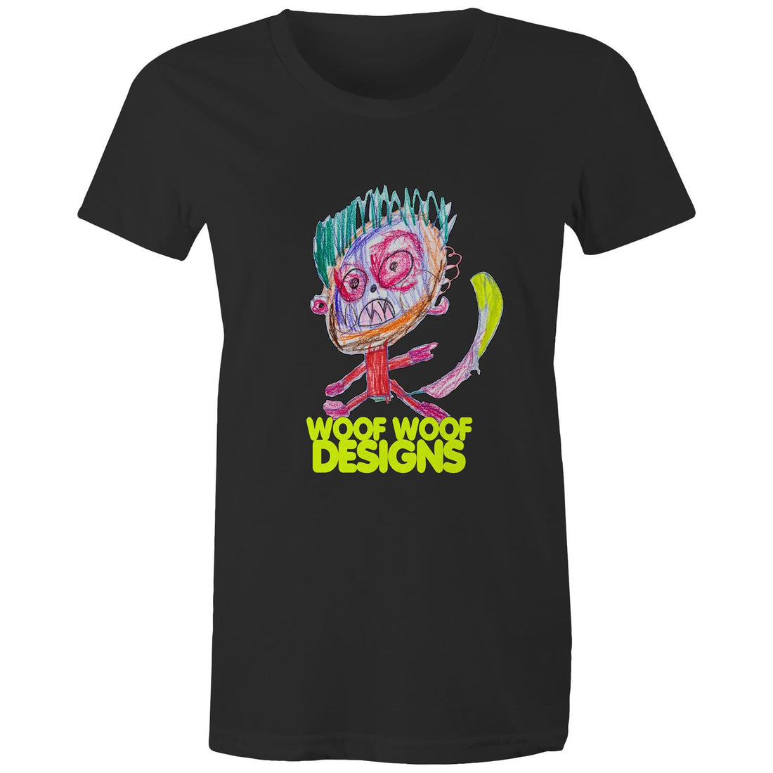 Monstro artwork by Sikiraa on women’s as colour maple tee, Black
