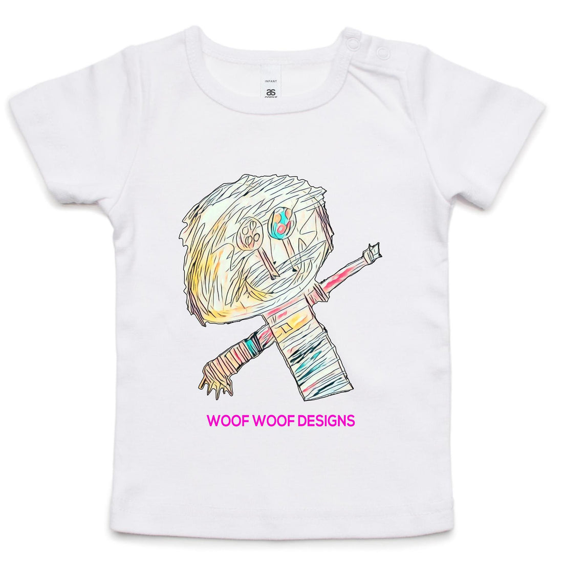 Stitchy artwork by Sikiraa on as colour infant wee tee, White