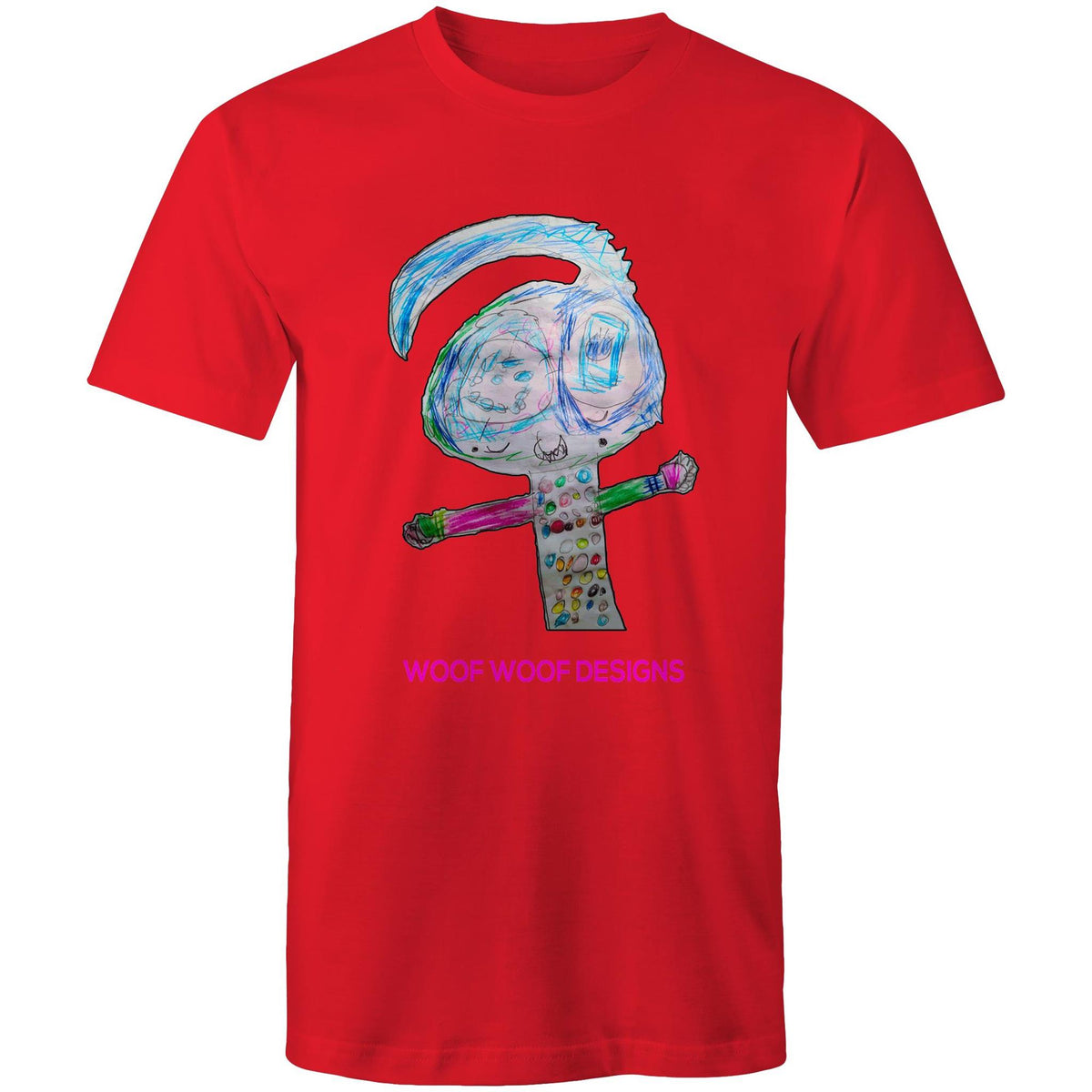 Spotty artwork by Sikiraa on men’s as colour staple t-shirt, Red