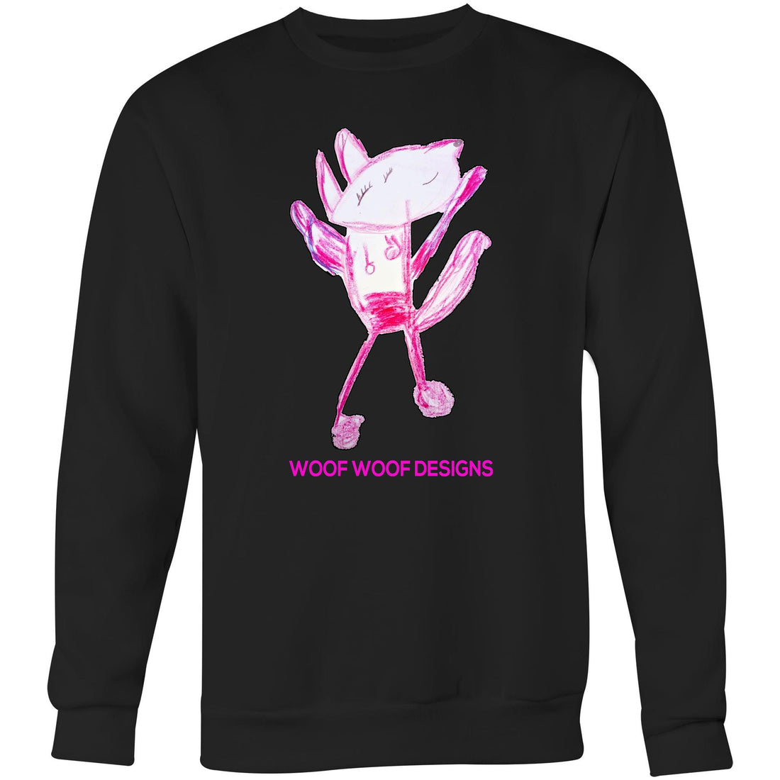 Woof Woof artwork by Sikiraa on as colour united sweatshirt, Black