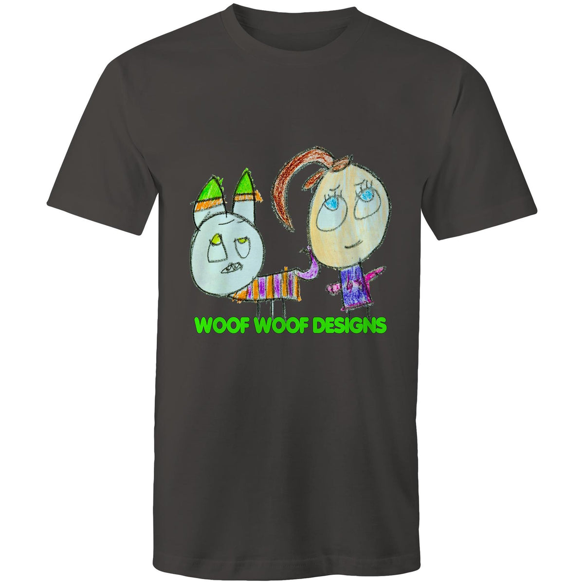 Caddy & Jade artwork by Sikiraa on men’s as colour staple t-shirt, Charcoal