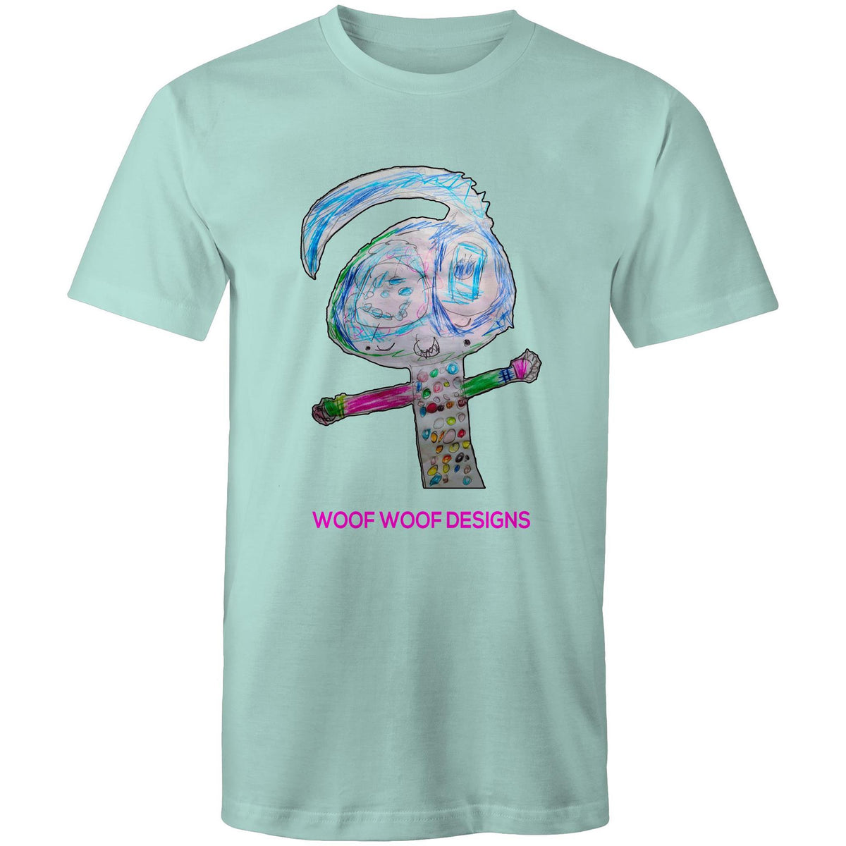 Spotty artwork by Sikiraa on men’s as colour staple t-shirt, Aqua