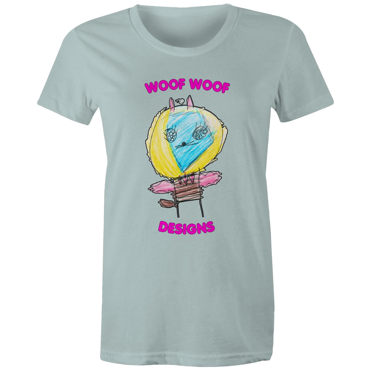 Space Ranger Cat artwork by Sikiraa on women’s as colour maple tee, Pale Blue