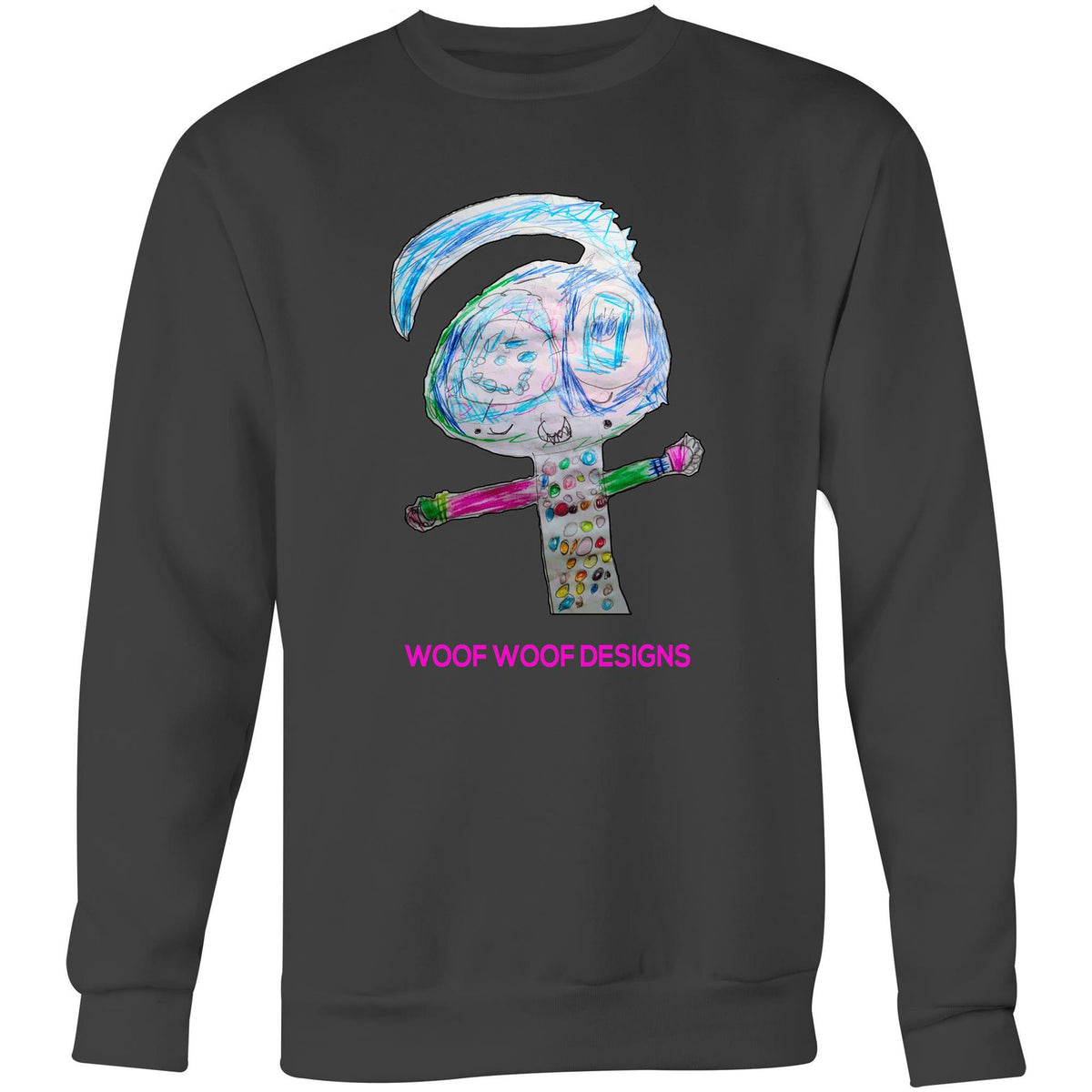 Spotty artwork by Sikiraa on as colour united sweatshirt, Coal