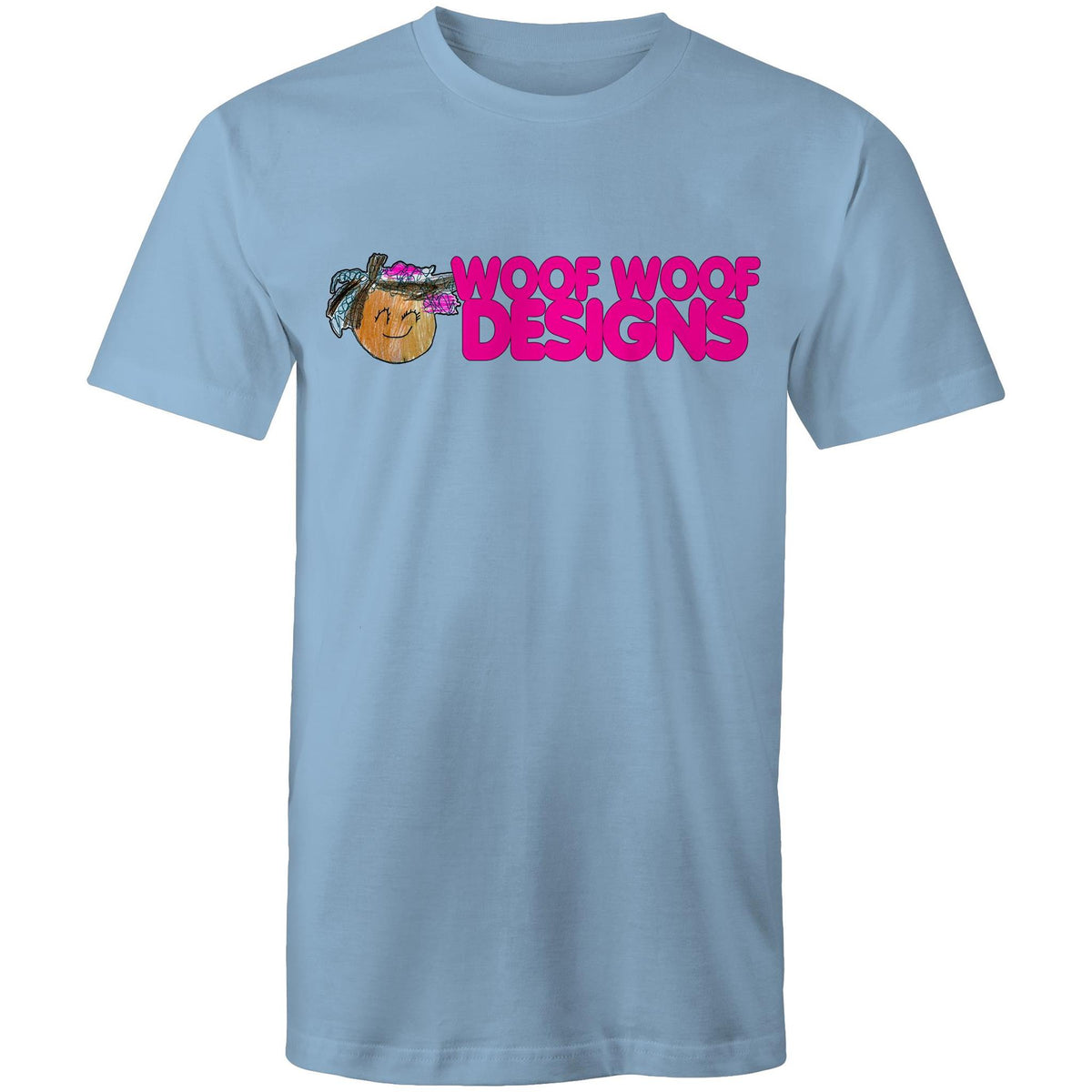 Siki Woof artwork by Sikiraa on men’s as colour staple t-shirt, Carolina Blue