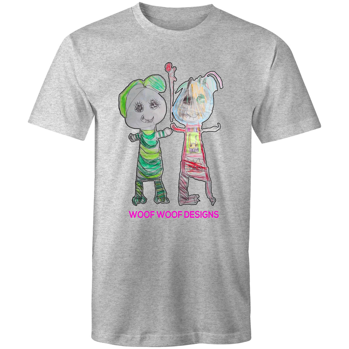 Narni & Robo artwork by Sikiraa on men’s as colour staple t-shirt, Grey Marle