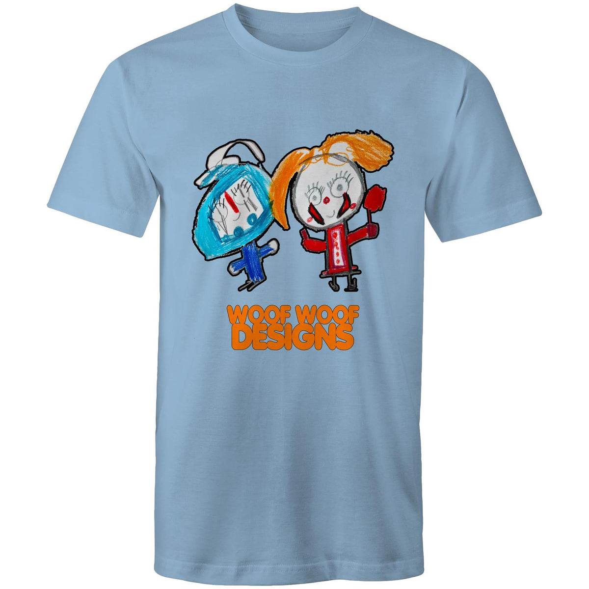 Hokey & Penny artwork by Sikiraa on men’s as colour staple t-shirt, Carolina Blue