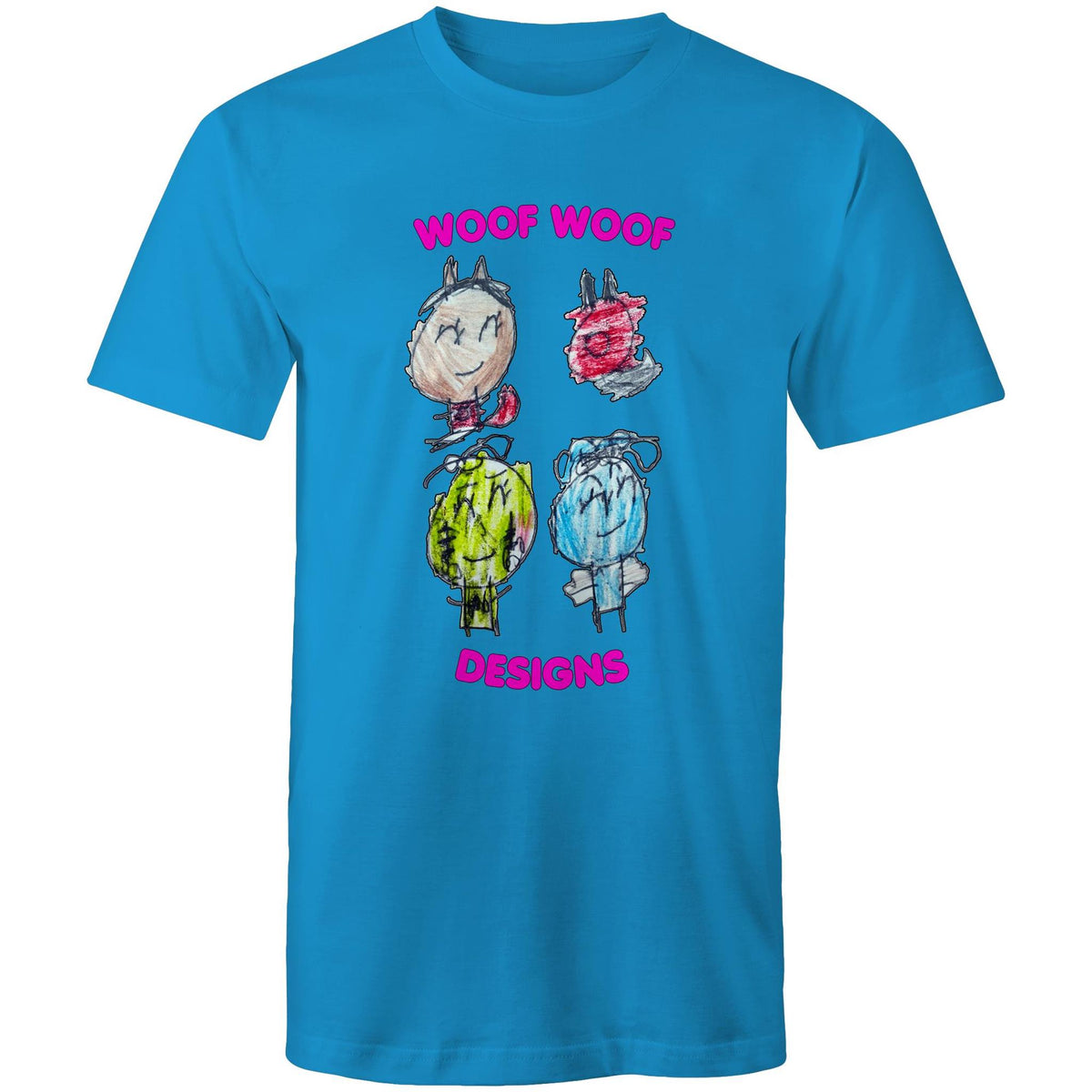 Woof Gang artwork by Sikiraa on men’s as colour staple t-shirt, Arctic Blue