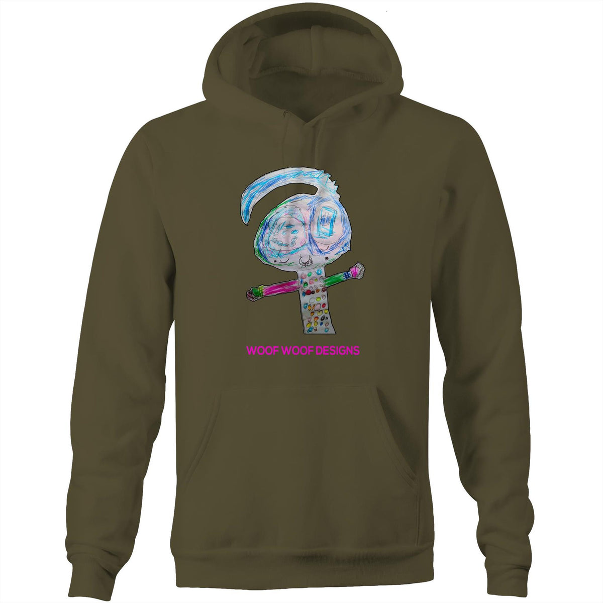Spotty artwork by Sikiraa on as colour stencil hoodie, Army