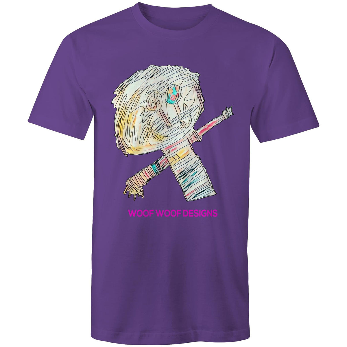 Stitchy artwork by Sikiraa on men’s as colour staple t-shirt, Purple