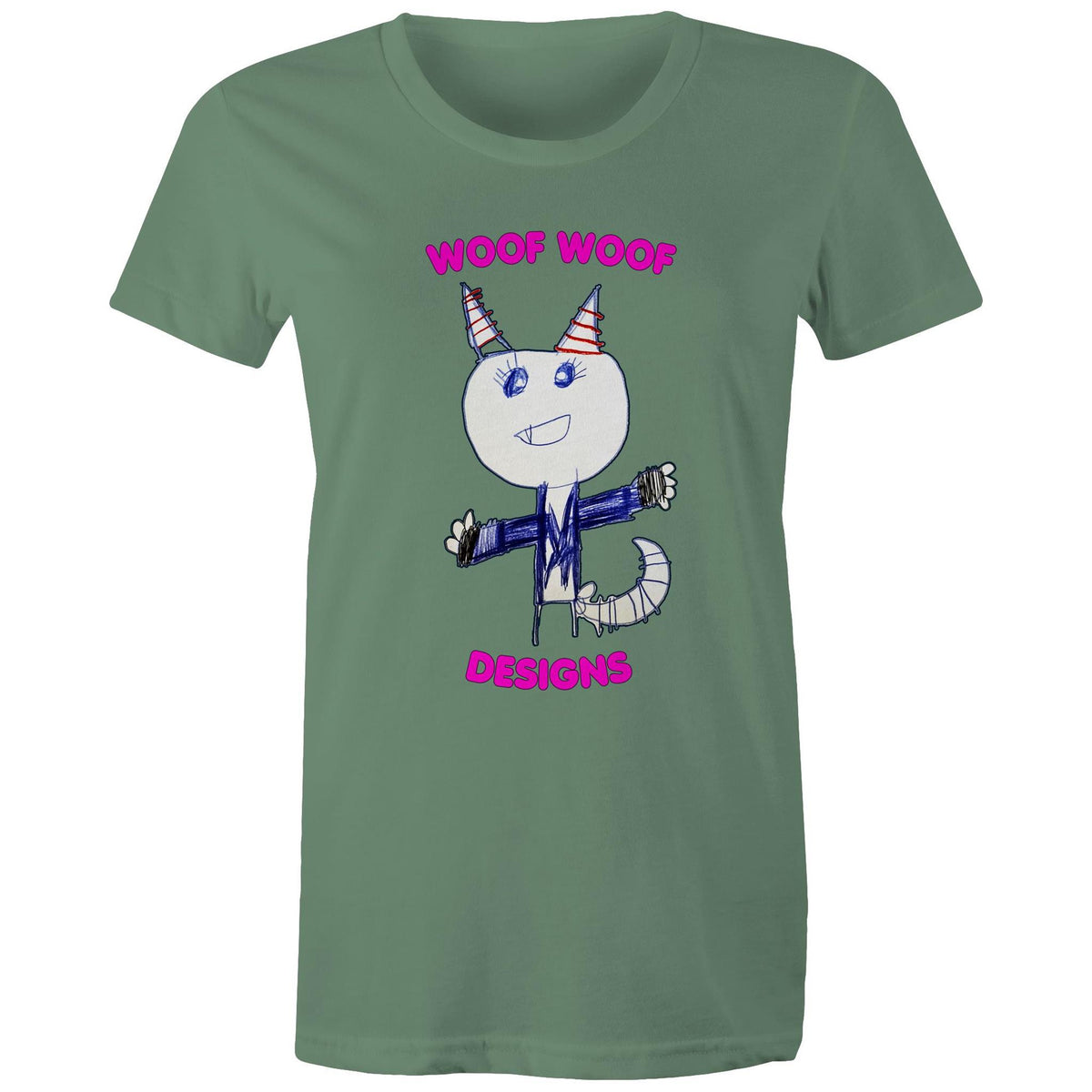 Knowy artwork by Sikiraa on women’s as colour maple tee, Sage