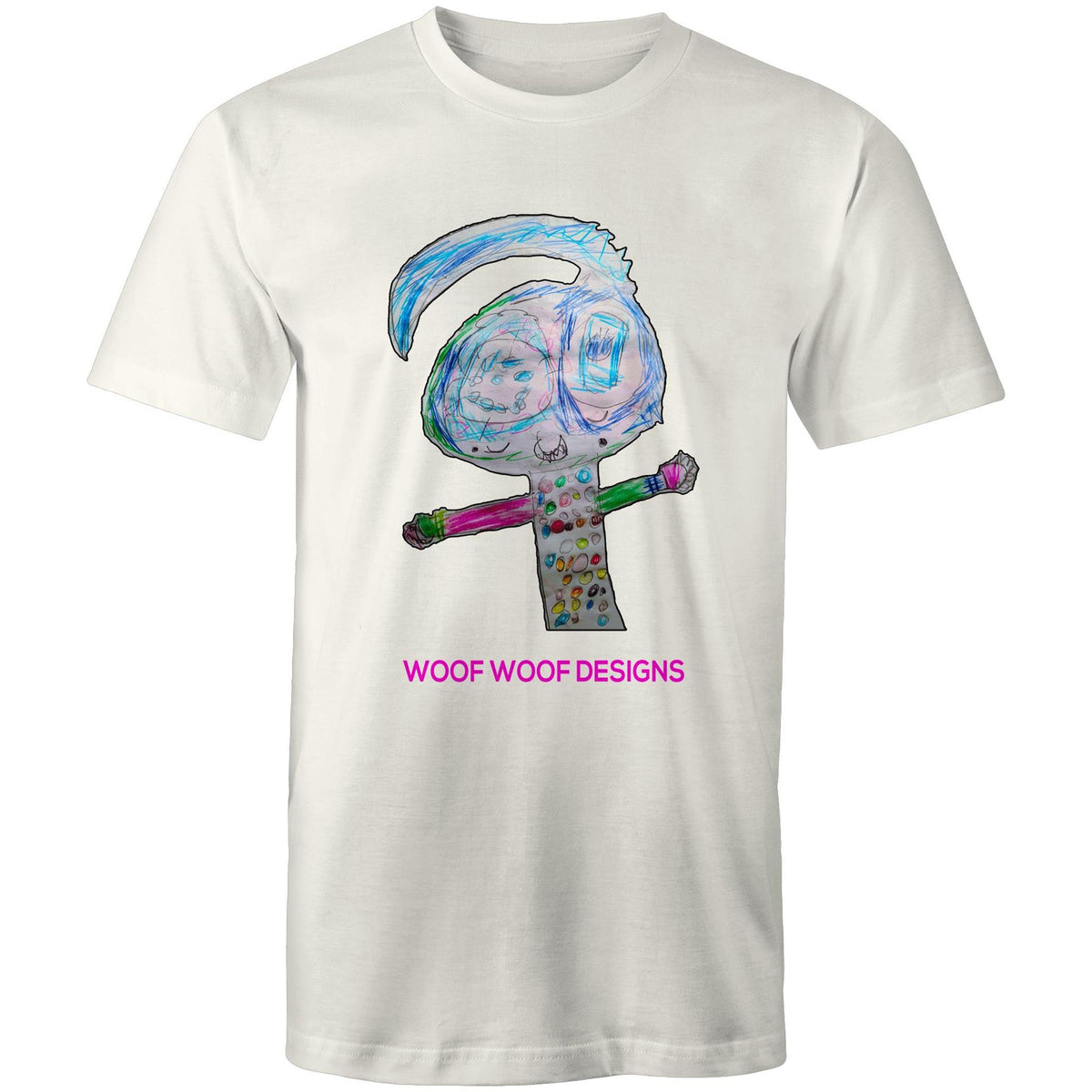 Spotty artwork by Sikiraa on men’s as colour staple t-shirt, Natural