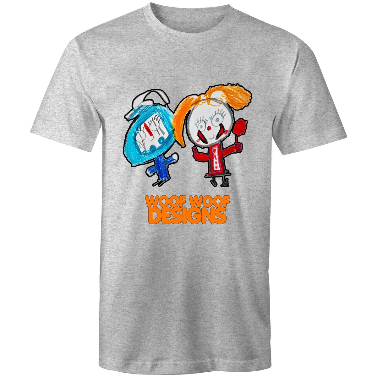 Hokey & Penny artwork by Sikiraa on men’s as colour staple t-shirt, Grey Marle