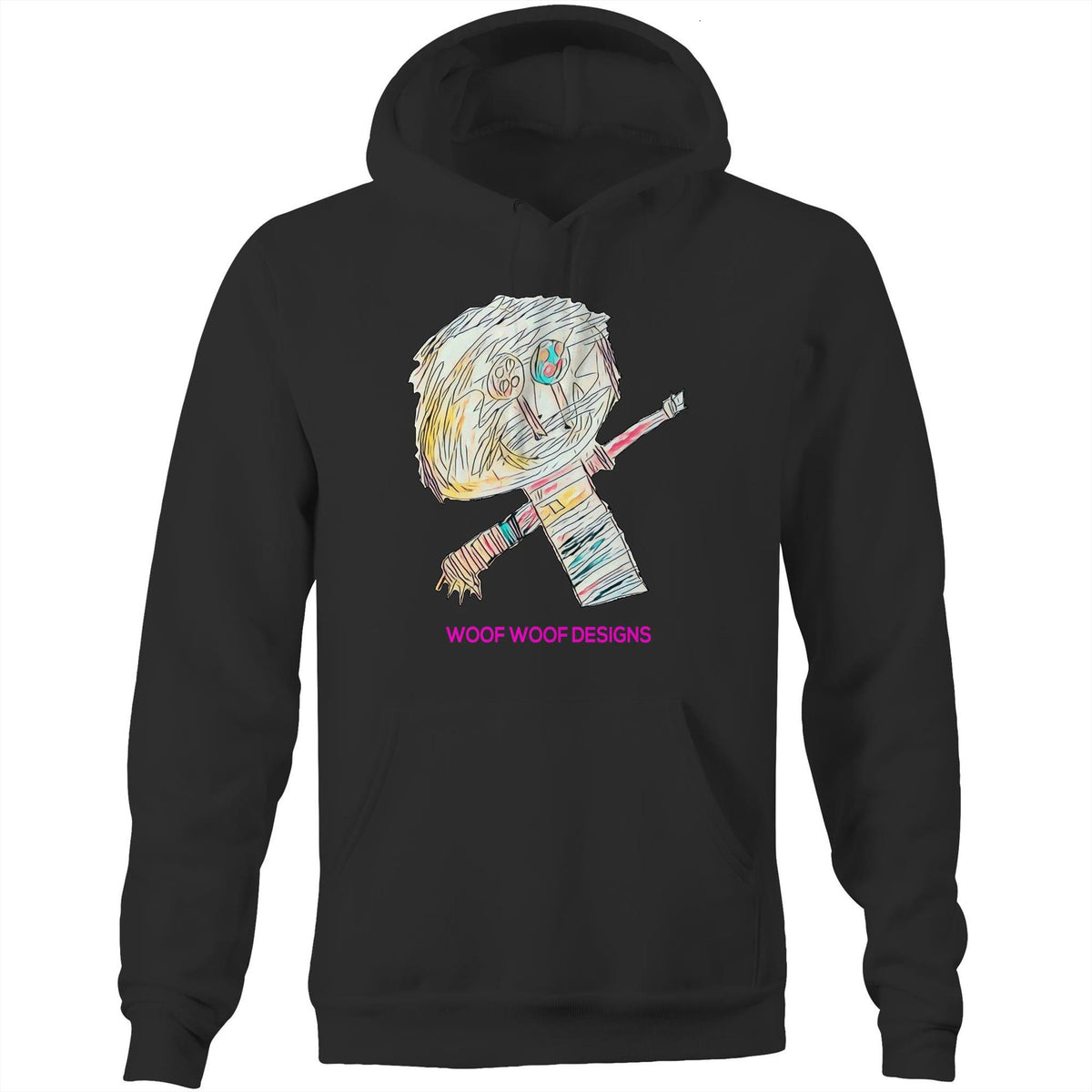 Stitchy artwork by Sikiraa on as colour stencil hoodie, Black