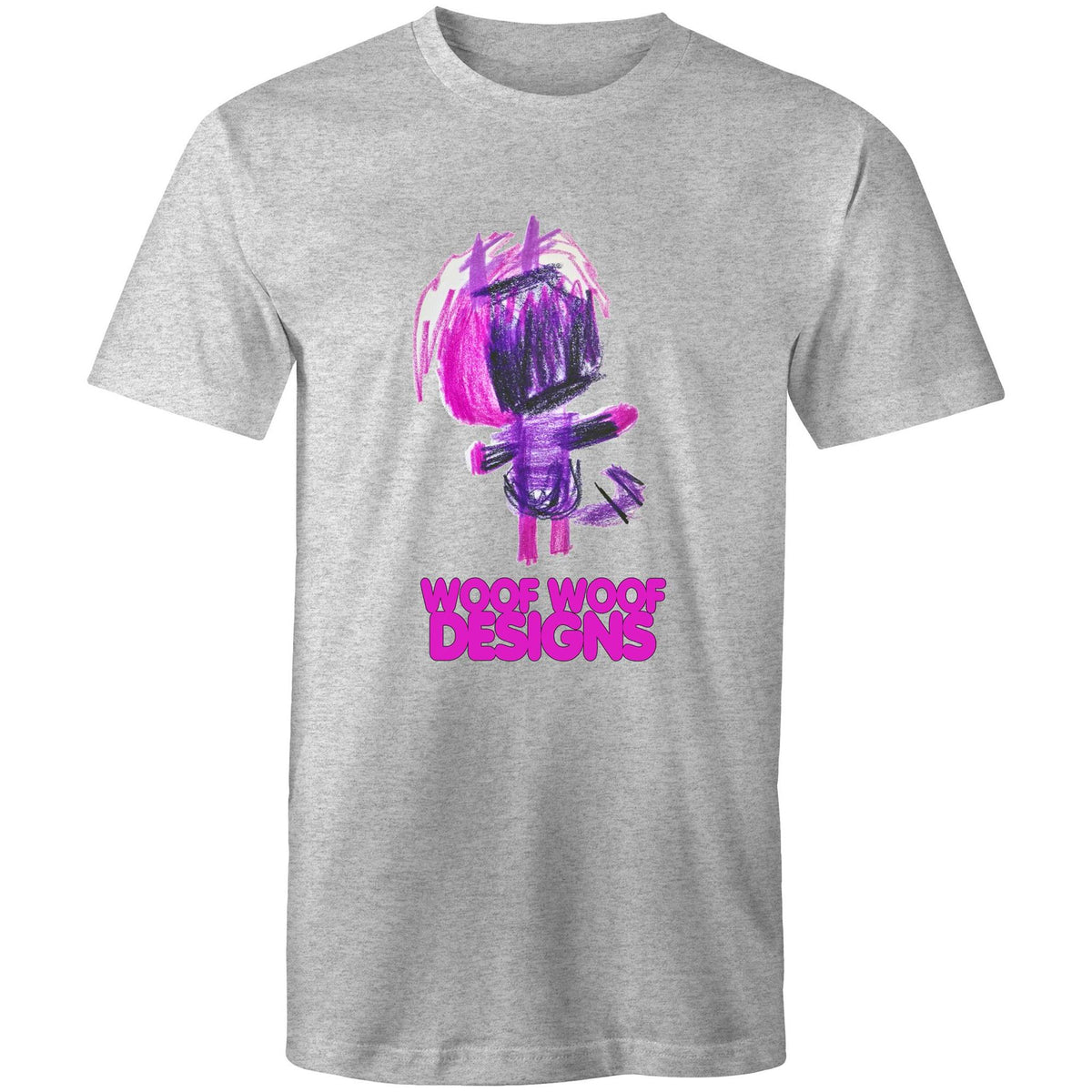 Purplee artwork by Sikiraa on men’s as colour staple t-shirt, Grey Marle