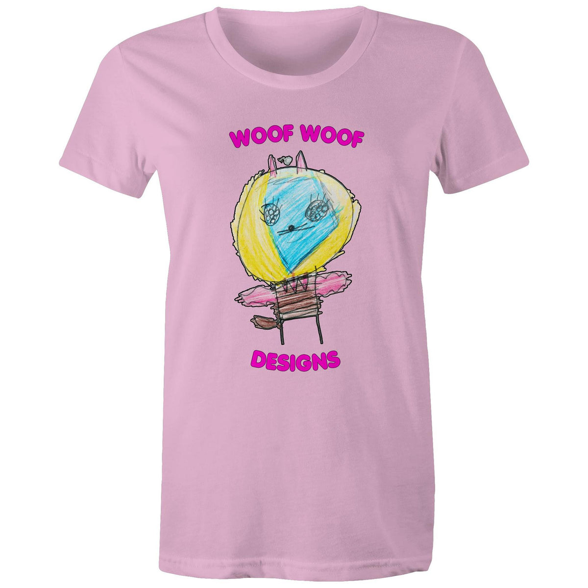 Space Ranger Cat artwork by Sikiraa on women’s as colour maple tee, Pink