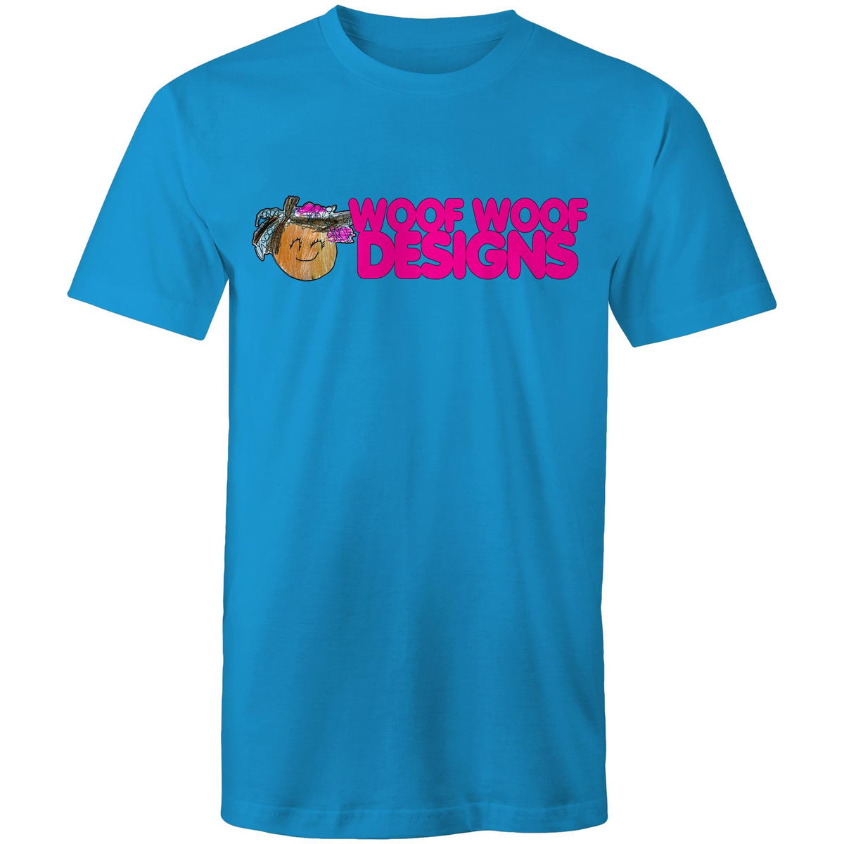 Siki Woof artwork by Sikiraa on men’s as colour staple t-shirt, Arctic Blue