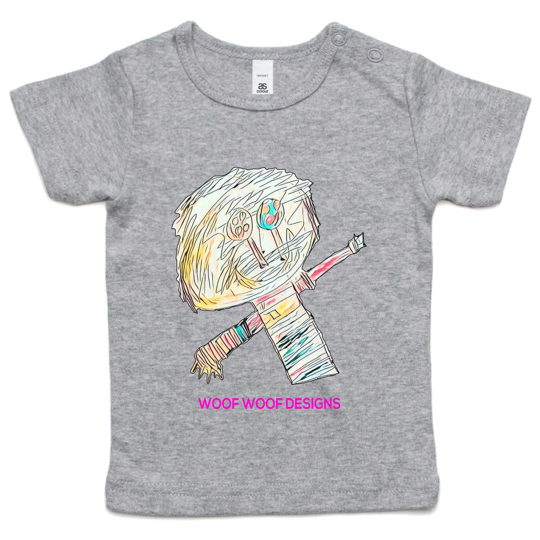 Stitchy artwork by Sikiraa on as colour infant wee tee, Grey Marle