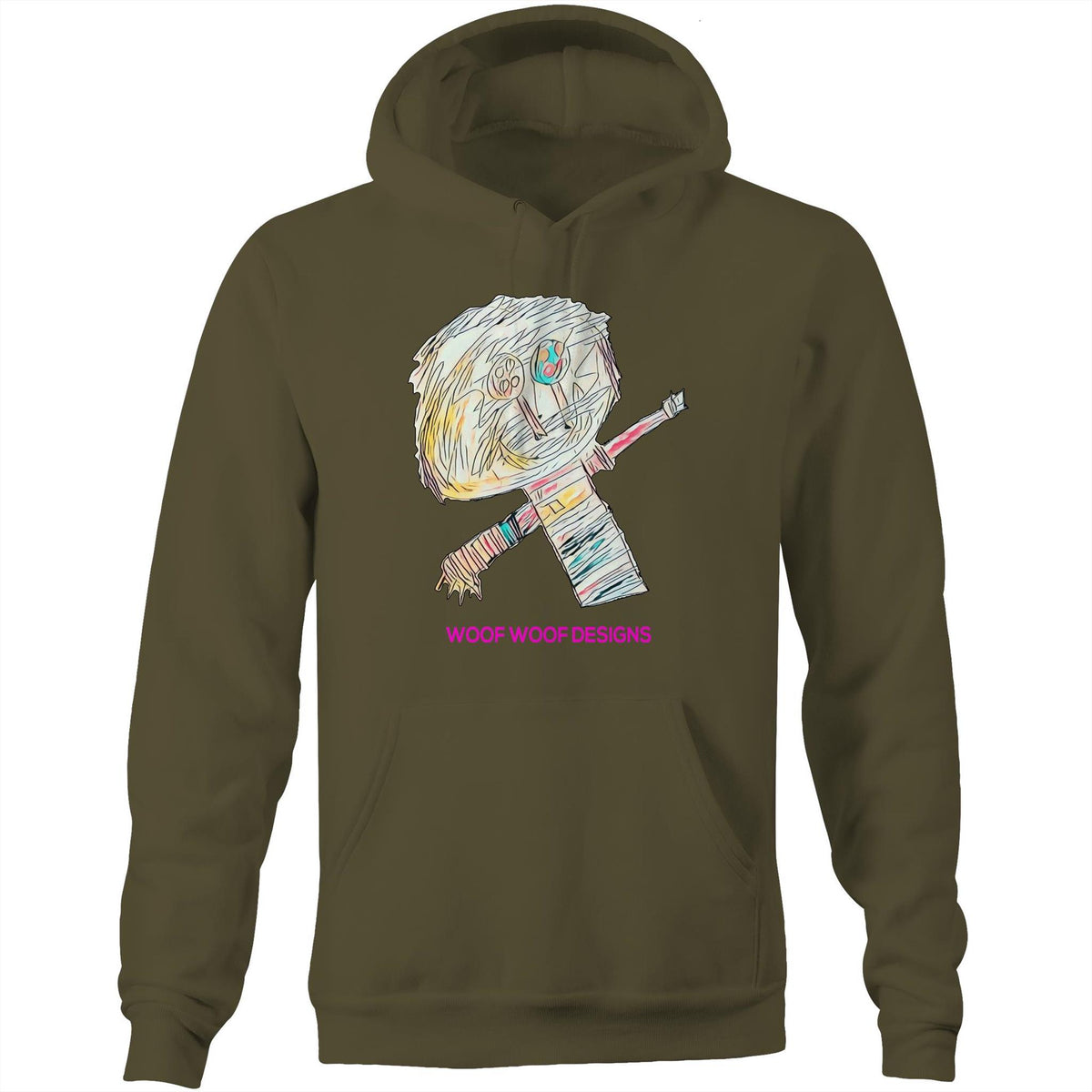 Stitchy artwork by Sikiraa on as colour stencil hoodie, Army