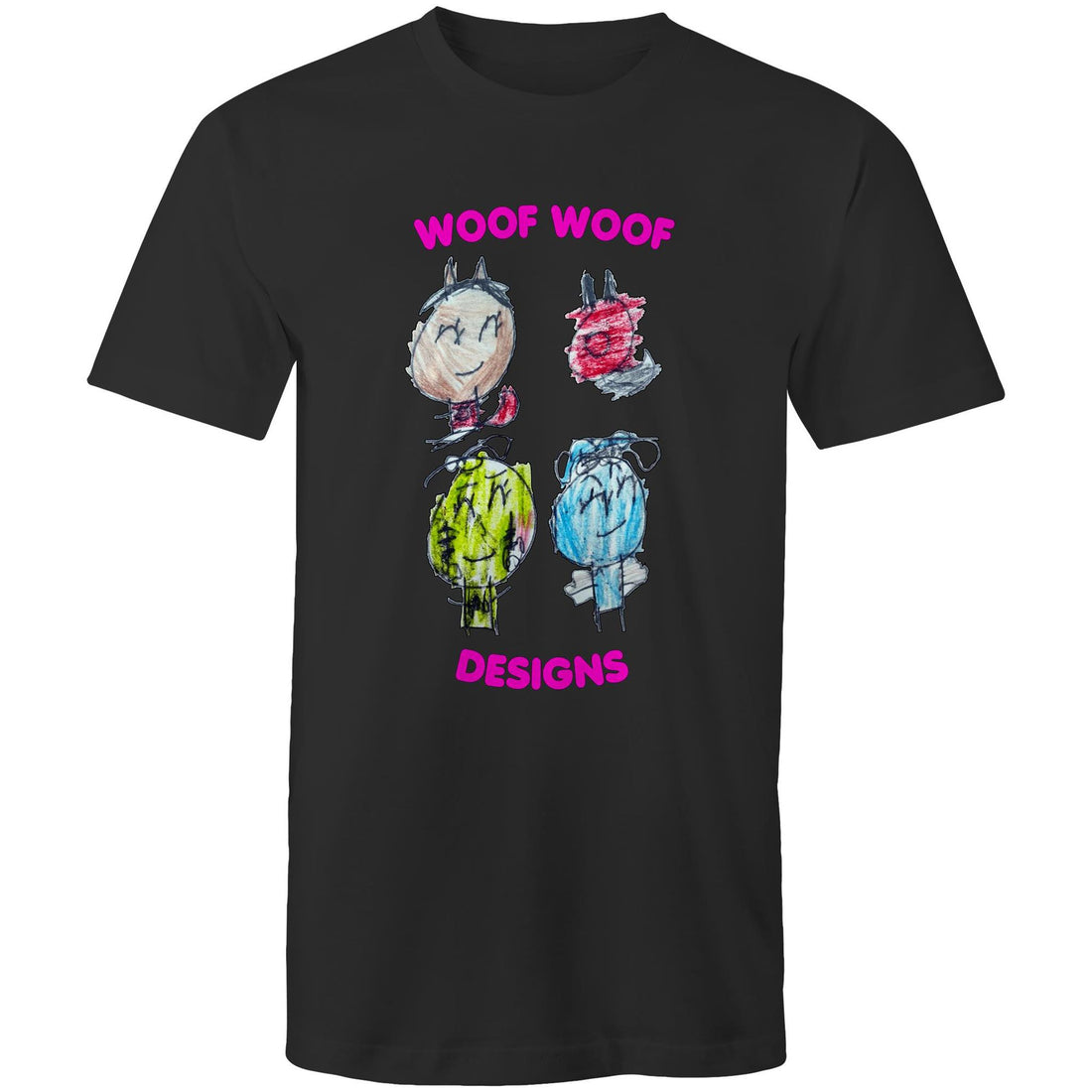 Woof Gang artwork by Sikiraa on men’s as colour staple t-shirt, Black