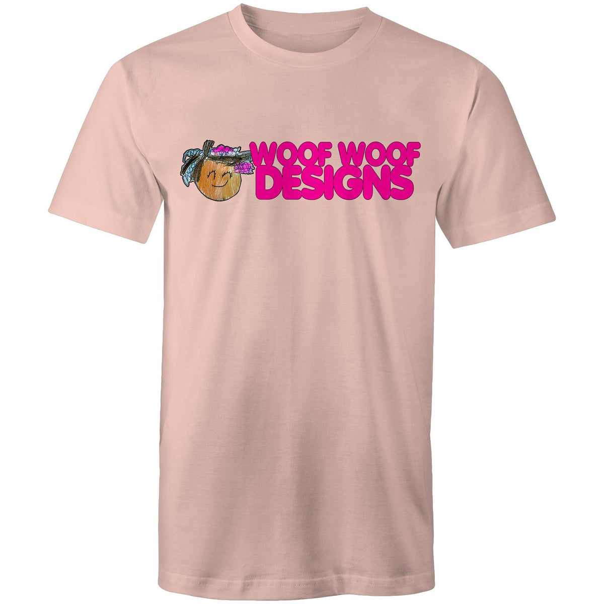Siki Woof artwork by Sikiraa on men’s as colour staple t-shirt, Pale Pink
