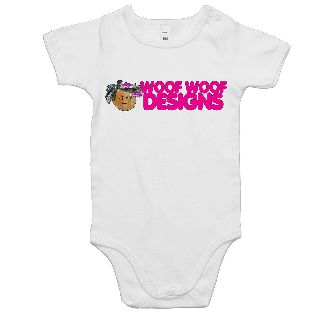 Siki Woof artwork by Sikiraa on as colour baby onesie, White