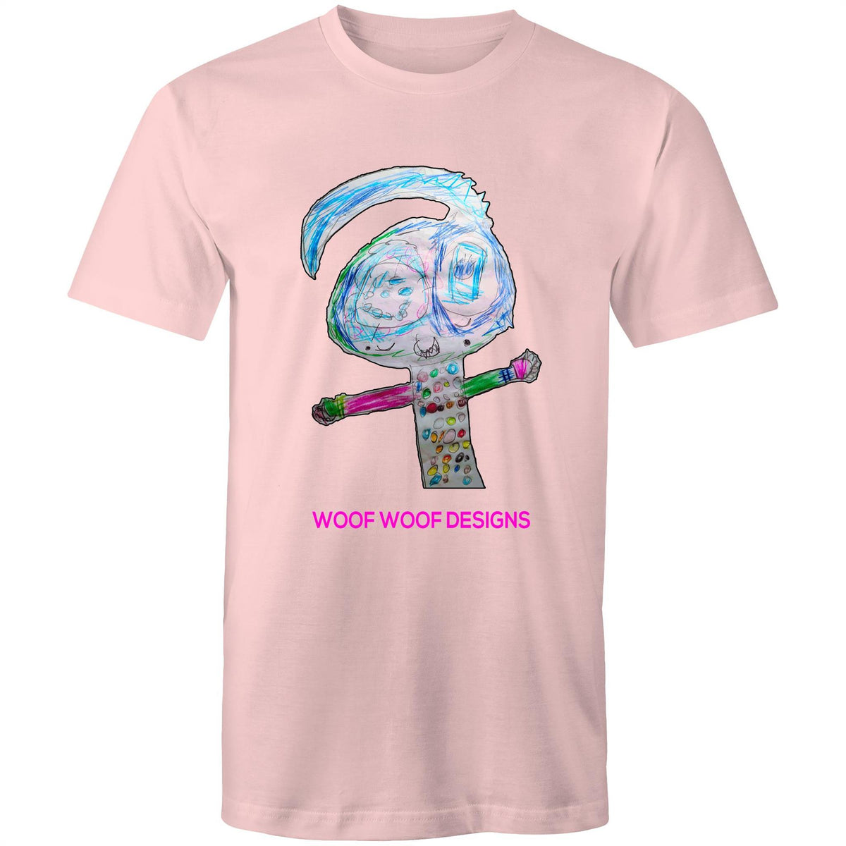 Spotty artwork by Sikiraa on men’s as colour staple t-shirt, Pink