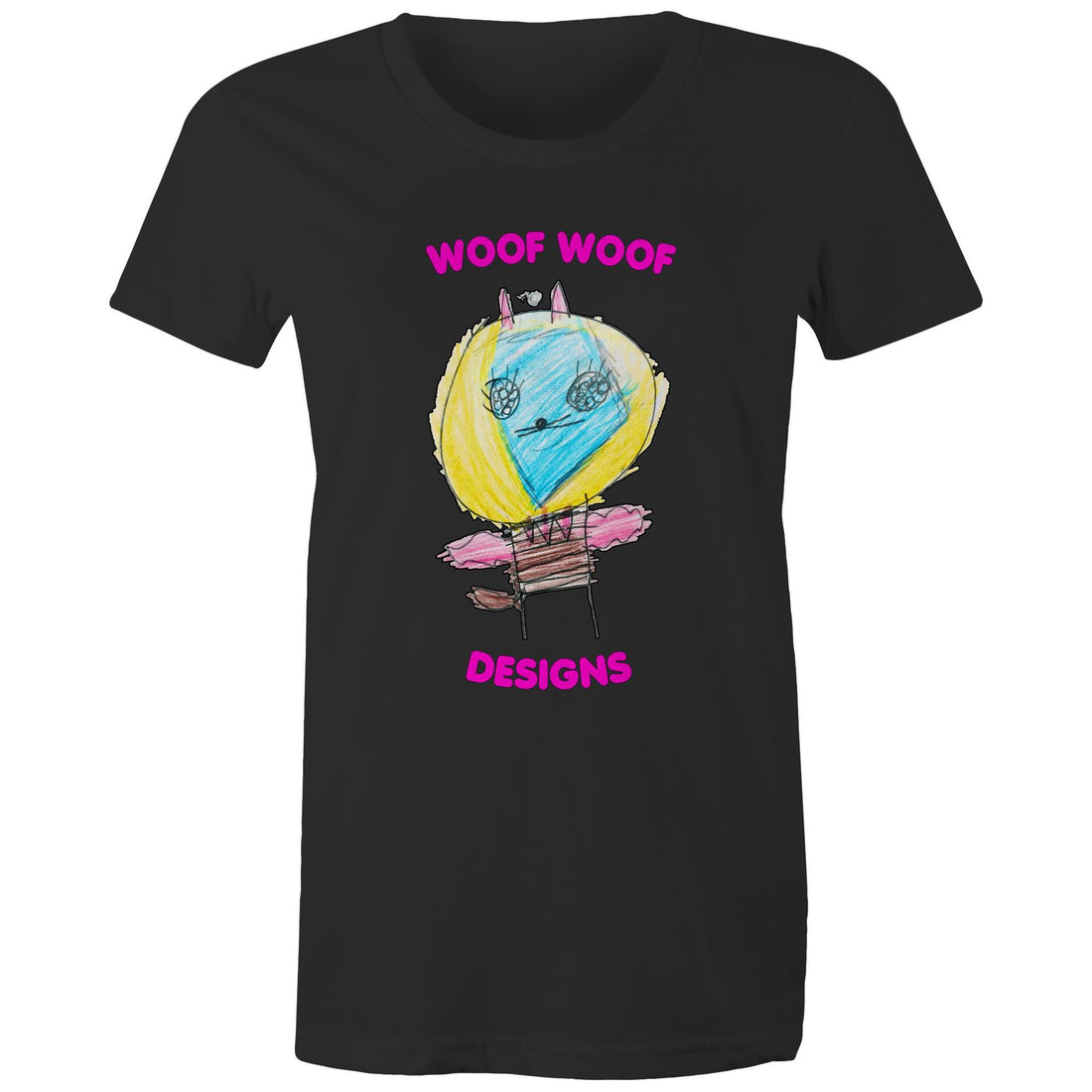 Space Ranger Cat artwork by Sikiraa on women’s as colour maple tee, Black