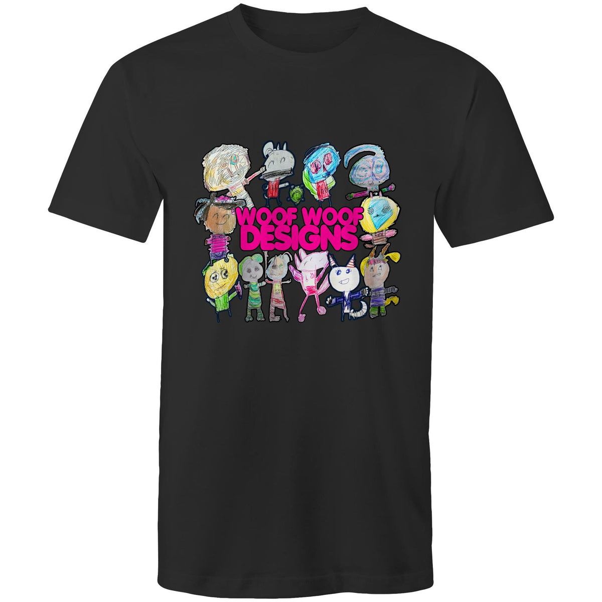 Woof Fam artwork by Sikiraa on men’s as colour staple t-shirt, Black