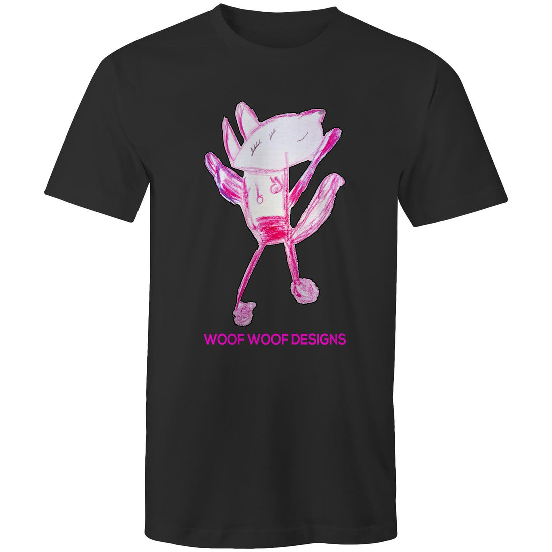 Woof Woof artwork by Sikiraa on men’s as colour staple t-shirt, Black